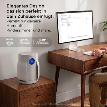 Очищувач повітря Shark BreatheClear Dove HP162EU з HEPA-фільтром NeverChange (до 6 років), автоматичним сенсором для середніх приміщень до 70 м²