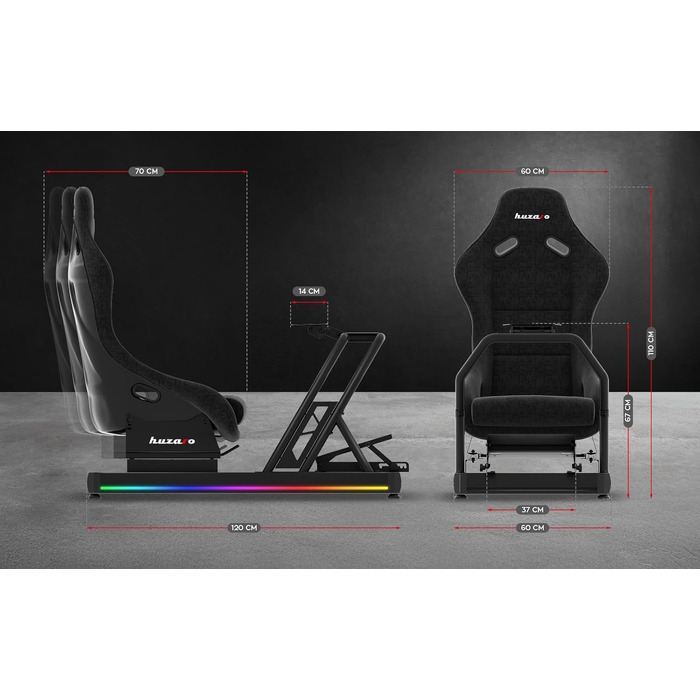 SIM-рейсинг кокпіт huzaro Speed 6.0 з кріпленням для монітора до 50