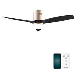 Стельовий вентилятор Cecotec Aero 5600 WiFi з підсвічуванням, 52 дюйми, 40 Вт, пульт, IP44, Зима/Літо, Таймер (Золотий/Чорний)