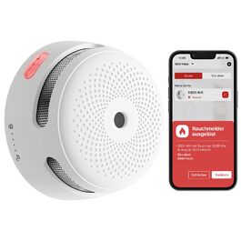 Датчик диму X-Sense WLAN з підключенням до Wi-Fi, EN14604, з змінною батареєю, сповіщення через додаток, білий, 1 шт.
