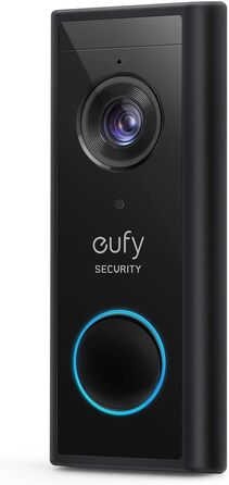 Відеодзвінок eufy Security бездротовий 2K HD з акумулятором, камера, аудіо, розпізнавання осіб, без підписки, сумісний з HomeBase 2, відновлений