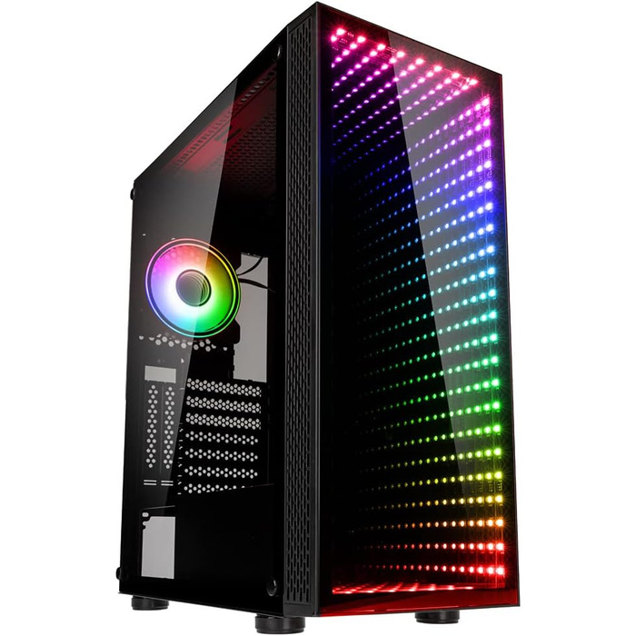 Корпус для ПК Kolink Void Rift Midi Tower з ARGB-підсвіткою, скляна панель, вертикальне встановлення GPU, ігровий, загартоване скло, для ATX