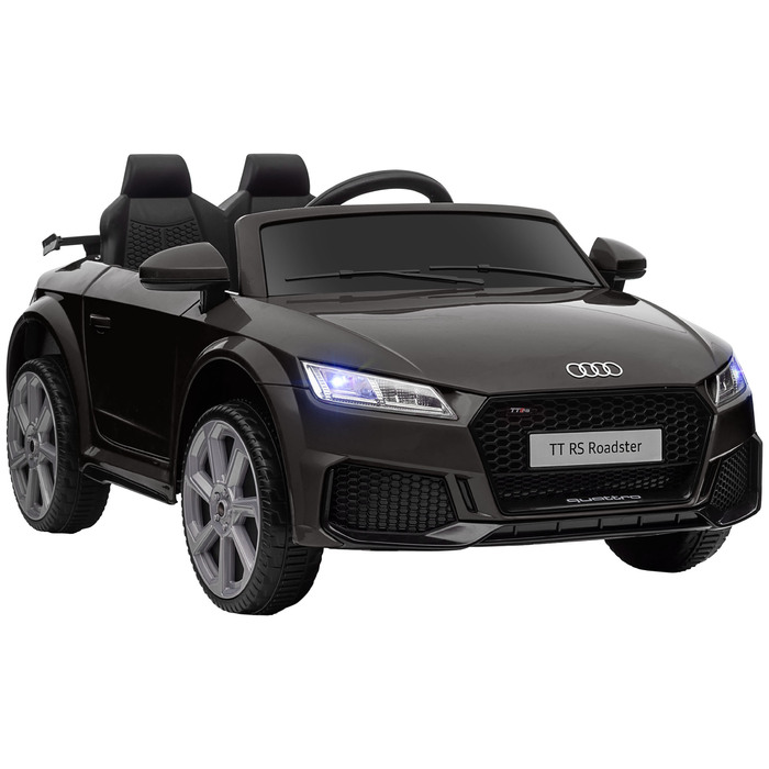 Електромобіль Kinder Audi з пультом дистанційного керування 2.4G, музикою, звуком клаксона, LED-підсвічуванням, USB-роз'ємом, для дітей 3-5 років, чорного кольору.