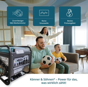 Інверторний бензиновий генератор Könner&Söhnen KS 4500i, потужність 4.5 кВт, синій