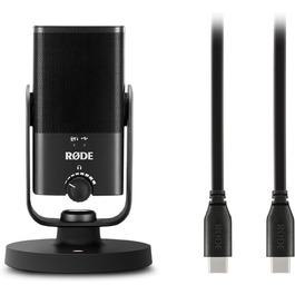 RØDE NT-USB Mini конденсаторний USB-мікрофон студійної якості з кабелем SC17 USB-C (1,5 м) — для подкастингу, стрімінгу, ігор, вокалу та інструментів, сумісний з Android і Mac