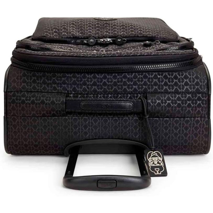 Середня розширювана валіза на колесах Kipling NEW YOURI SPIN M Signature Emb чорна
