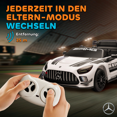 Електромобіль Mercedes-Benz для дітей, 12V, з LED-підсвіткою, музикою, звуком клаксона, для дітей віком 3-8 років, білий
