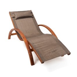 Садова шезлонг-крісло Ampel 24 Relax Tropica з підлікотниками, меблі з обробленого дерева, коричнева вологостійка оббивка