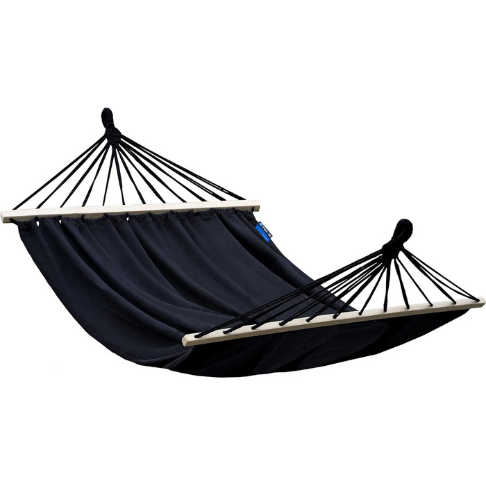Гамак з підставкою Potenza Outdoor XXL 220x160 см для 2 осіб, стійкий до погодних умов, витримує до 200 кг (чорний гамак, зелена підставка)