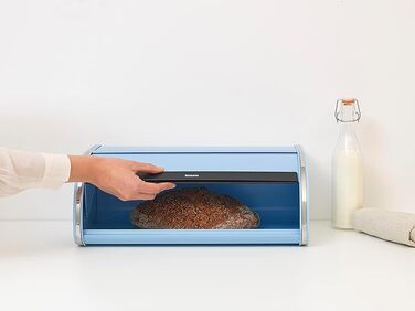 Контейнер для хліба Brabantia Rollbrotkasten з матової сталі, Dreamy Blue, великий