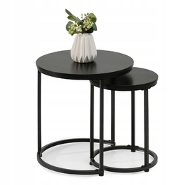 Журнальний стіл Mebel-Partner круглий, 45 x 45 x 48,5 см, чорне дерево, чорний