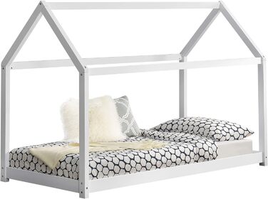 Дитяче ліжко Netstal Hausbett Bodenbett з сосни, 90x200 см, білий колір, без матрацу