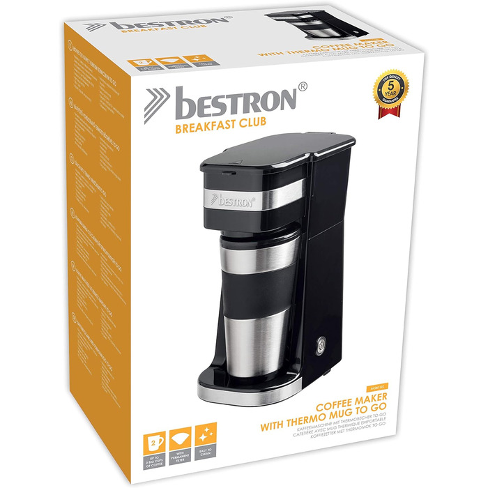 0,42 л 750 Вт ізольована кавоварка Bestron