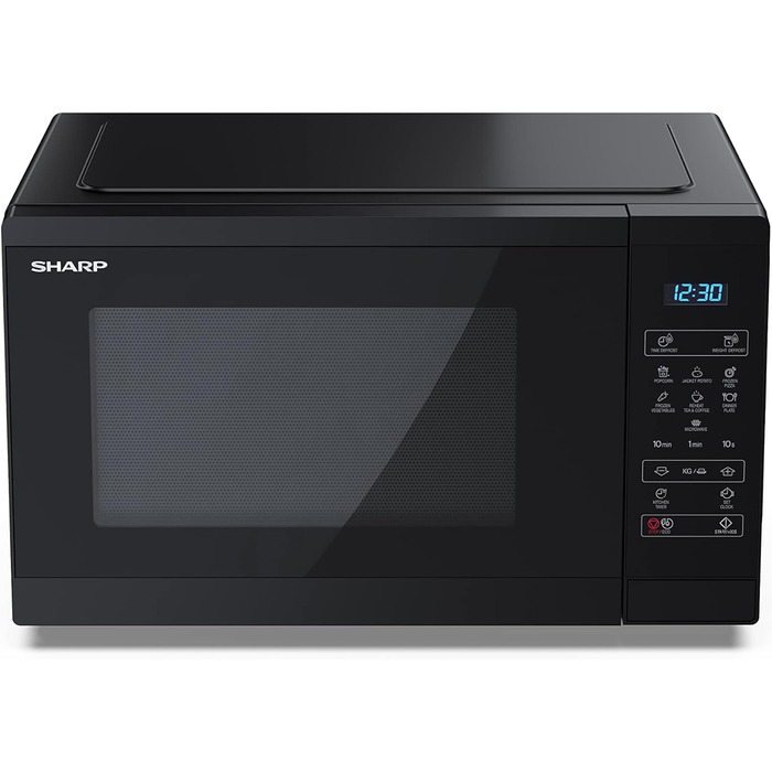 Мікрохвильова піч SHARP YC-MS252AE-B, 900 Вт, 11 режимів, функція розморожування, чорна