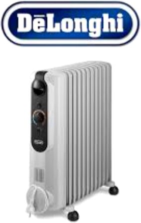 Масляний радіатор De'Longhi Radia S EasyTronic (TRRSE1225) з електронним керуванням, 12 секцій, для приміщень до 75 м³, енергоощадний режим