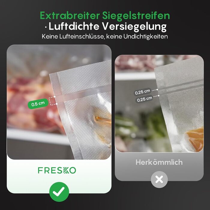Вакууматор FRESKO AutoMax для продуктів, 140 Вт, 18 л/хв, з вбудованим різаком для пакетів, сріблястий