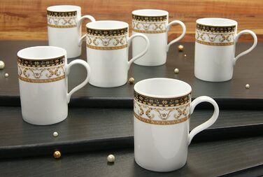 Набір кавових чашок Creatable Majestosa, 6 шт, порцеляна, чорний, різнокольоровий, 24x29x14 см