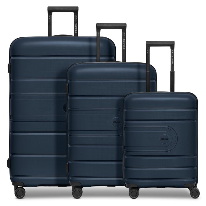 Набір валіз REDOLZ Essentials 11 з ABS-пластику, 3 шт., Midnight Blue — легкі дорожні валізи з TSA-замком, подвійними колесами та розширенням 6 см