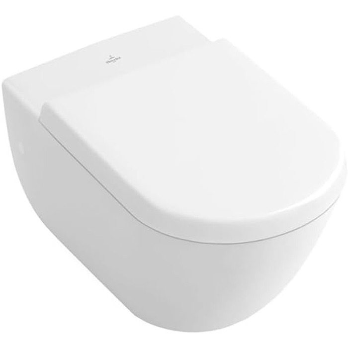 Сидіння для унітазу Villeroy & Boch Subway D-подібне, SoftClose, білий альпійський (Duroplast), 9M55S101