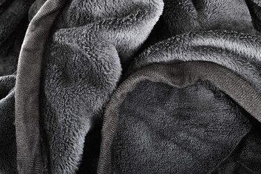 Плед Brandsseller XXL з мікрофібри, антрацитово-сірий, 220x240 см – м'яка ковдра, покривало для ліжка