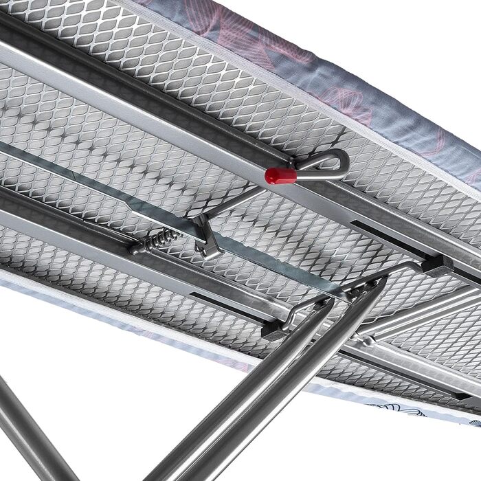 Складана прасувальна дошка KADAX 120x38 см, металева сітка, регульована висота, підставка для праски, антиковзкі ніжки, сіра