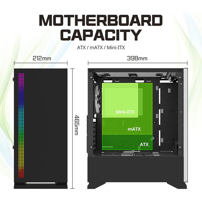 Комп'ютерний корпус Zalman S5 RGB ATX з боковими скляними панелями, чорний