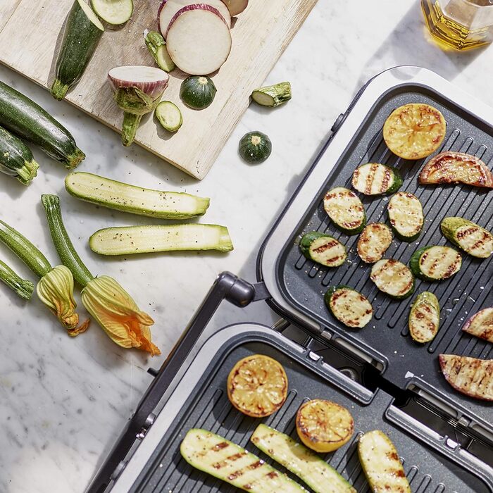 Електрогриль Cuisinart Griddle & Grill, сендвічниця, прес для паніні, знімні антипригарні пластини, посудомийна безпека, здорове приготування з мінімумом олії, синій