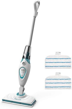 Парова швабра Black+Decker FSM1615, 1300Вт, знімний бак, 180° обертання, 2 мікрофібра, пароочисник для підлоги