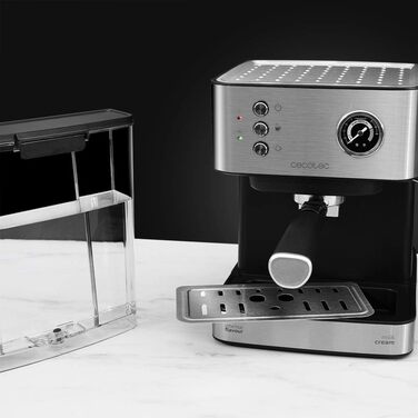 Еспресо-машина Cecotec Cumbia Power 20 Barista Aromax: 2900 Вт, 2 системи нагріву, 20 бар, манометр, подвійний фільтр