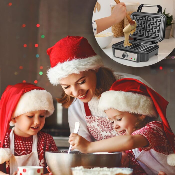 Електрична вафельниця ProfiCook для бельгійських вафель, 2 антипригарні поверхні, регулювання підсмажування, 1000 Вт, нержавіюча сталь