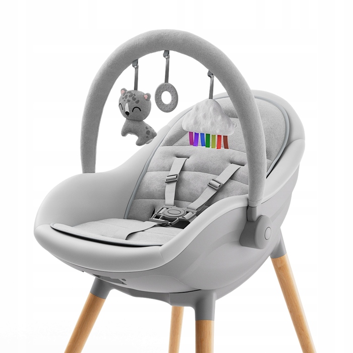 Стілець для годування Kinderkraft FINI UP 3в1: регульована висота, знімний таця та ремені безпеки