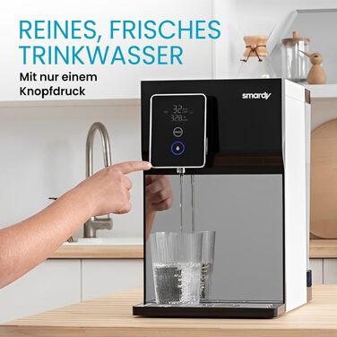 Smardy Blue Miran: Система фільтрації води зворотного осмосу з підігрівом 15-90°C (без підключення до водопроводу)