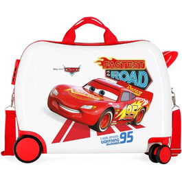 Дитяча валіза Disney Cars, жорсткий корпус ABS, 50x38x20 см, 34 л, 4 колеса, кодовий замок, мультиколірна, ручна поклажа
