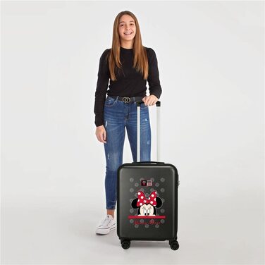 Дитяча валіза Disney My Pretty Bow, чорна, 38x55x20 см, 34 л, ABS-пластик, 4 подвійні колеса, кодовий замок, ручна поклажа