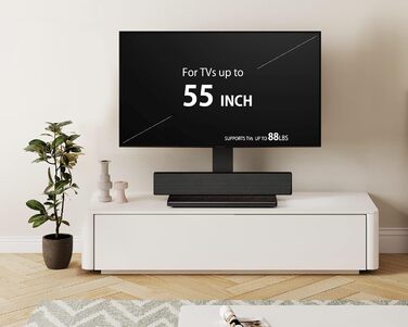 Підставка для телевізора FITUEYES 27-55'' LCD LED OLED Plasma, регульована висота, VESA 400x400 мм, до 40 кг, для плоских і вигнутих екранів