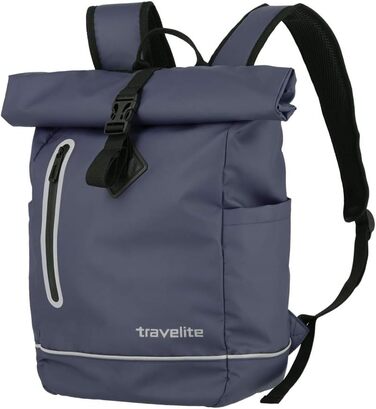 Рюкзак travelite Rolltop 19 л водонепроникний для велосипеда та міста, з відбивачами, синій (марін)