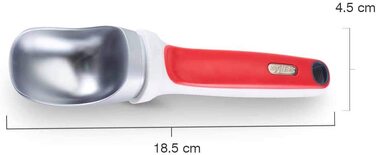 Ложка для морозива Zyliss E980128, 18.5 см, червона - для морозива, сорбету, пюре. Гарантія 5 років