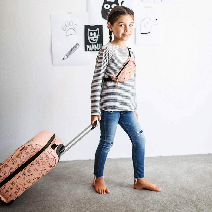 Дитяча валіза reisenthel Trolley XS Kids Cats And Dogs Rose, легка та практична