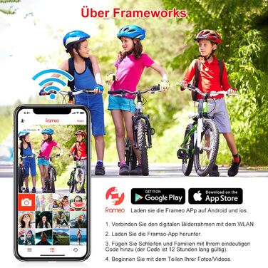 Цифрова фоторамка FRAMEO 10,1 дюйма з Wi-Fi, 1280 x 800 HD IPS LCD сенсорний екран Smart Cloud Photo Frameo з 16 ГБ пам'яті