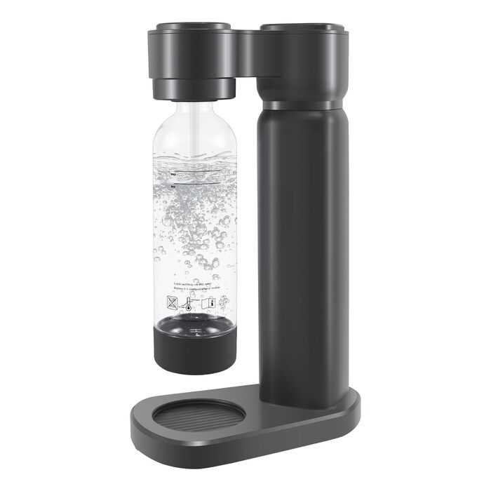 Сифон для газування води Sodastream (газвататор) з пляшкою 1 л, чорний, висота 40.3 см