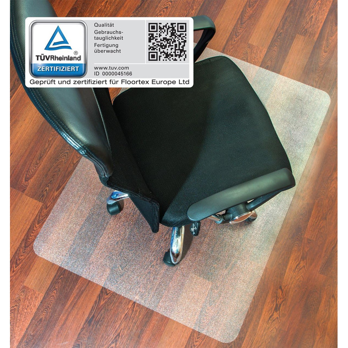 Прозорий килимок під крісло Floortex Ecotex Evolutionmat 120x90 см, прямокутний, для твердих підлог, з переробленого полімеру