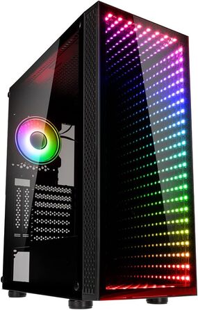 Корпус для ПК Kolink Void Rift Midi Tower з ARGB-підсвіткою, скляна панель, вертикальне встановлення GPU, ігровий, загартоване скло, для ATX