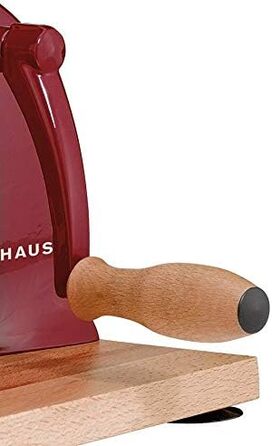 Ручна хліборізка Zassenhaus CLASSIC Solingen Лезо Сталь Товщина різання 1-18 мм Букова дошка та кривошип Розміри 30 25,5 19 см (червоний, один розмір)