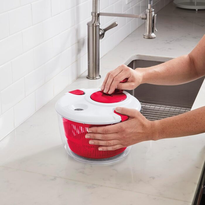 Салатниця-сушарка Cuisinart CTG-00-SAS велика, 5 л, червона - для миття, віджимання та сушіння салату, фруктів та овочів