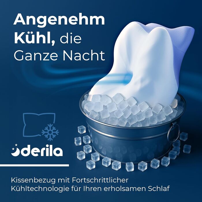 Ергономічна подушка для шиї та голови Derila з ефектом пам'яті (Memory Foam), ортопедична підтримка для сну на боці, спині та животі, 54x36x12 см