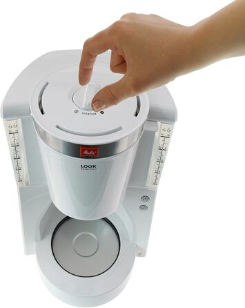 Кавоварка Melitta Look Therm Selection з термочашею, 8 чашок, біла, фільтраційна, захист від крапель