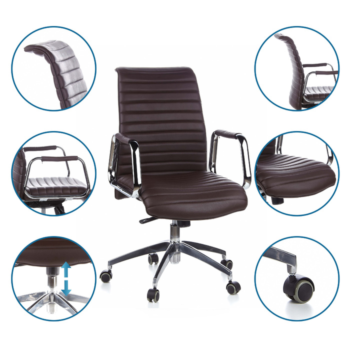 Крісло офісне ASPERA 10 Nappa Leather Brown hjh OFFICE