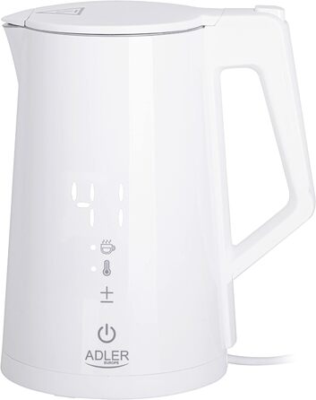 Електрочайник ADLER AD 1345W, 1.7 л, білий, 2200 Вт