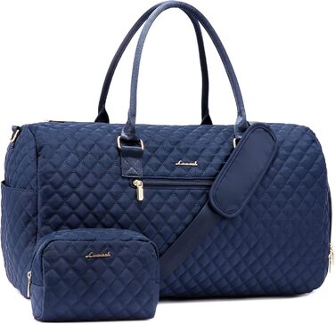 Спортивна сумка OVEVOOK для подорожей, жіноча, Weekender, сумка для вихідних, Kiniktasche, сумка для пологів з косметичкою, відділення для взуття та мокрого одягу, водонепроникна, Gym Bag, ручна поклажа для авіаперельотів, чорна (L, Морська хвиля)