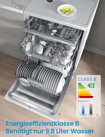 Посудомийна машина Midea SV 5.14K10C, 45 см, 10 комплектів, вбудована, з Wi-Fi, 8 програм, 44 дБ, автоматичне відкриття дверцят, таймер затримки 0-24 год, Inox